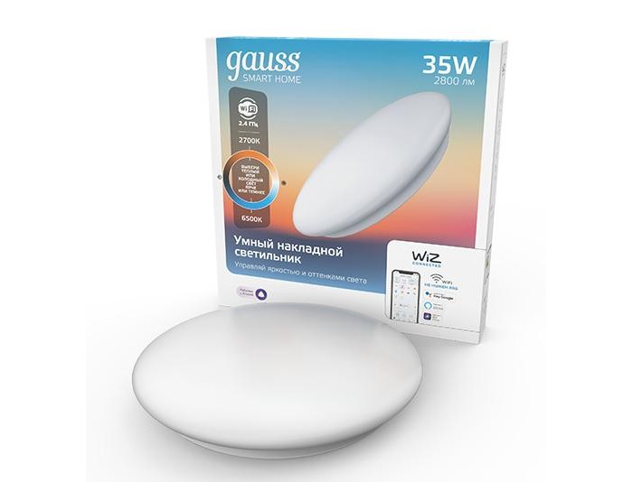 Светильник Gauss Светодиодный стационарный Smart Home тип CCT+DIM 35 Вт, Светодиодный стационарный Smart Home тип CCT+DIM 35 Вт
Светильник Gauss Светодиодный стационарный Smart Home тип CCT+DIM 35 Вт, Светодиодный стационарный Smart Home тип CCT+DIM 35 Вт