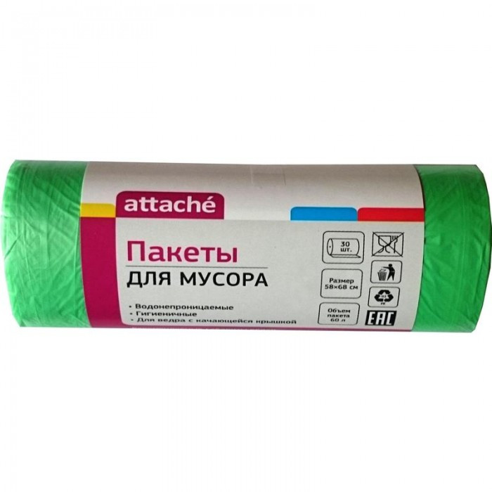 Attache Мешки для мусора 60 л 30 шт. 5 упаковок, Мешки для мусора 60 л 30 шт. 5 упаковок
Attache Мешки для мусора 60 л 30 шт. 5 упаковок, Мешки для мусора 60 л 30 шт. 5 упаковок