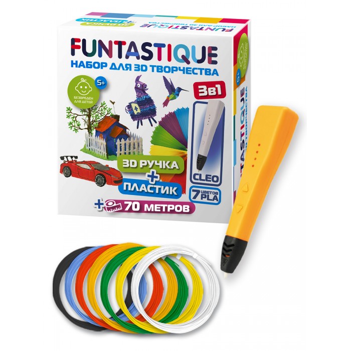 Funtastique Набор: 3D-ручка Cleo и PLA-пластик 7 цветов, Набор: 3D-ручка Cleo и PLA-пластик 7 цветов
Funtastique Набор: 3D-ручка Cleo и PLA-пластик 7 цветов, Набор: 3D-ручка Cleo и PLA-пластик 7 цветов