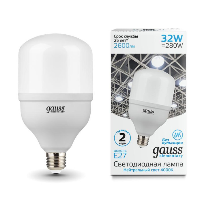 Светильник Gauss Лампа Elementary T100 32W 2600lm 4000K E27 LED, Лампа Elementary T100 32W 2600lm 4000K E27 LED
Светильник Gauss Лампа Elementary T100 32W 2600lm 4000K E27 LED, Лампа Elementary T100 32W 2600lm 4000K E27 LED