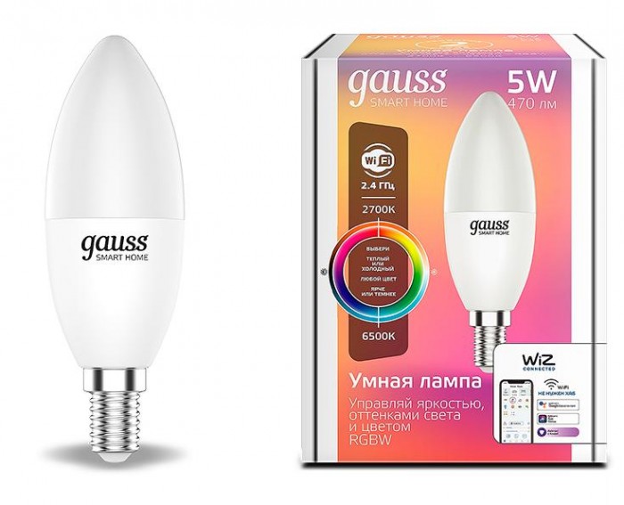 Светильник Gauss Лампа Светодиодная Smart Home RGBW E14 C37 5 Вт 2700-6500K, Лампа Светодиодная Smart Home RGBW E14 C37 5 Вт 2700-6500K
Светильник Gauss Лампа Светодиодная Smart Home RGBW E14 C37 5 Вт 2700-6500K, Лампа Светодиодная Smart Home RGBW E14 C37 5 Вт 2700-6500K