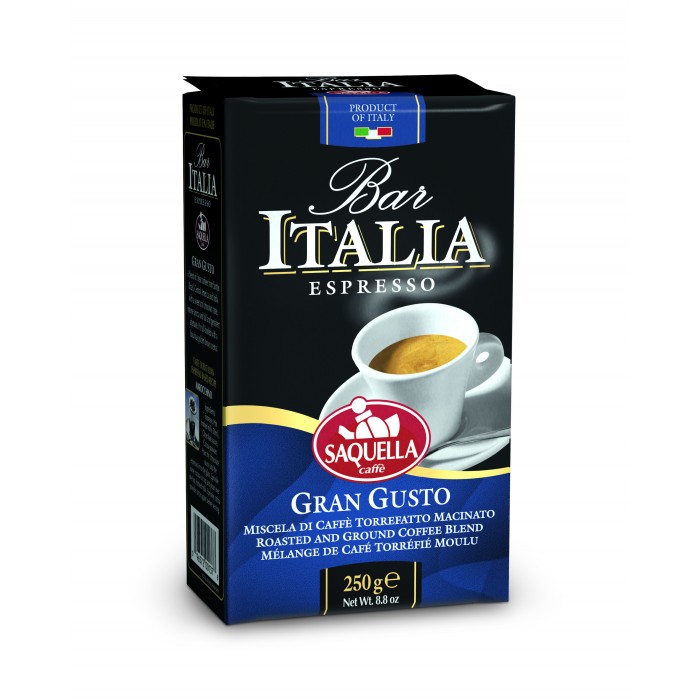 Saquella Bar Italia Кофе молотый Gran Gusto 250 г, Bar Italia Кофе молотый Gran Gusto 250 г
Saquella Bar Italia Кофе молотый Gran Gusto 250 г, Bar Italia Кофе молотый Gran Gusto 250 г
