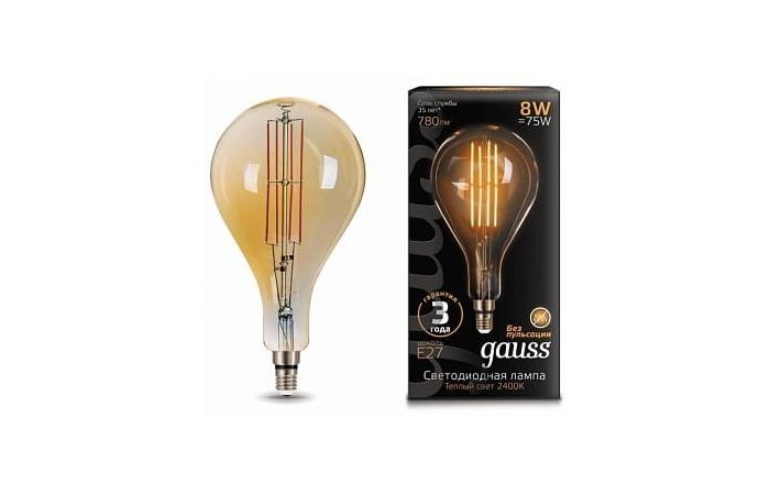 Светильник Gauss Лампа Vintage Filament LED A160 8W E27 780lm 2400K, Лампа Vintage Filament LED A160 8W E27 780lm 2400K
Светильник Gauss Лампа Vintage Filament LED A160 8W E27 780lm 2400K, Лампа Vintage Filament LED A160 8W E27 780lm 2400K