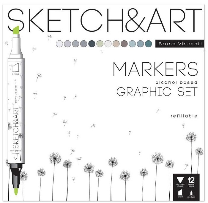 Sketch&Art Набор маркеров двухсторонних маркеров Графика 12 цветов, Набор маркеров двухсторонних маркеров Графика 12 цветов
Sketch&Art Набор маркеров двухсторонних маркеров Графика 12 цветов, Набор маркеров двухсторонних маркеров Графика 12 цветов