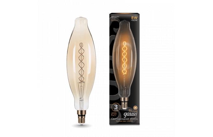 Светильник Gauss Лампа Vintage Filament Flexible LED BT120 8W E27 620lm 2400K, Лампа Vintage Filament Flexible LED BT120 8W E27 620lm 2400K
Светильник Gauss Лампа Vintage Filament Flexible LED BT120 8W E27 620lm 2400K, Лампа Vintage Filament Flexible LED BT120 8W E27 620lm 2400K