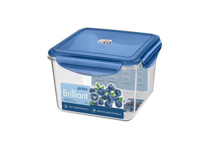 Phibo Контейнер для продуктов Brilliant квадратный 1.7 л, Контейнер для продуктов Brilliant квадратный 1.7 л
Phibo Контейнер для продуктов Brilliant квадратный 1.7 л, Контейнер для продуктов Brilliant квадратный 1.7 л