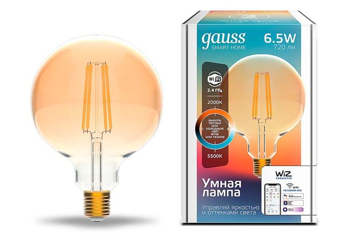 Светильник Gauss Лампа светодиодная филаментная Smart Home DIM+CCT E27 G95 Golden 6,5 Вт 2000-5500К, Лампа светодиодная филаментная Smart Home DIM+CCT E27 G95 Golden 6,5 Вт 2000-5500К
Светильник Gauss Лампа светодиодная филаментная Smart Home DIM+CCT E27 G95 Golden 6,5 Вт 2000-5500К, Лампа светодиодная филаментная Smart Home DIM+CCT E27 G95 Golden 6,5 Вт 2000-5500К