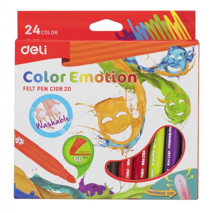 Фломастеры Deli Color Emotion вентилируемый 24 цвета, Color Emotion вентилируемый 24 цвета
Фломастеры Deli Color Emotion вентилируемый 24 цвета, Color Emotion вентилируемый 24 цвета