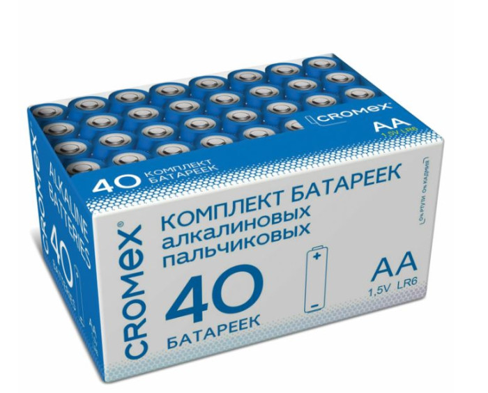 Cromex Батарейки алкалиновые АА (LR6, 15А) 40 шт., Батарейки алкалиновые АА (LR6, 15А) 40 шт.
Cromex Батарейки алкалиновые АА (LR6, 15А) 40 шт., Батарейки алкалиновые АА (LR6, 15А) 40 шт.