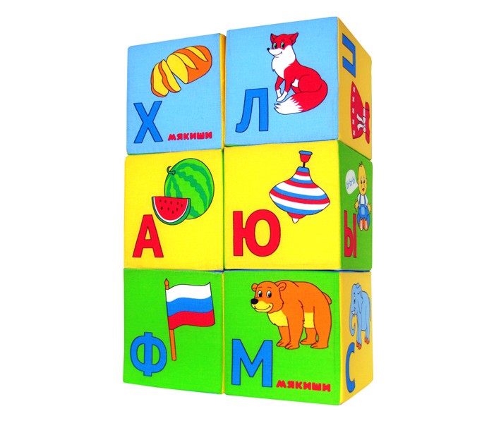 фото Развивающая игрушка мякиши кубики умная азбука 6 шт.