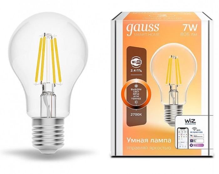 Светильник Gauss Лампа светодиодная филаментная Smart Home DIM E27 A60 7 Вт, Лампа светодиодная филаментная Smart Home DIM E27 A60 7 Вт
Светильник Gauss Лампа светодиодная филаментная Smart Home DIM E27 A60 7 Вт, Лампа светодиодная филаментная Smart Home DIM E27 A60 7 Вт