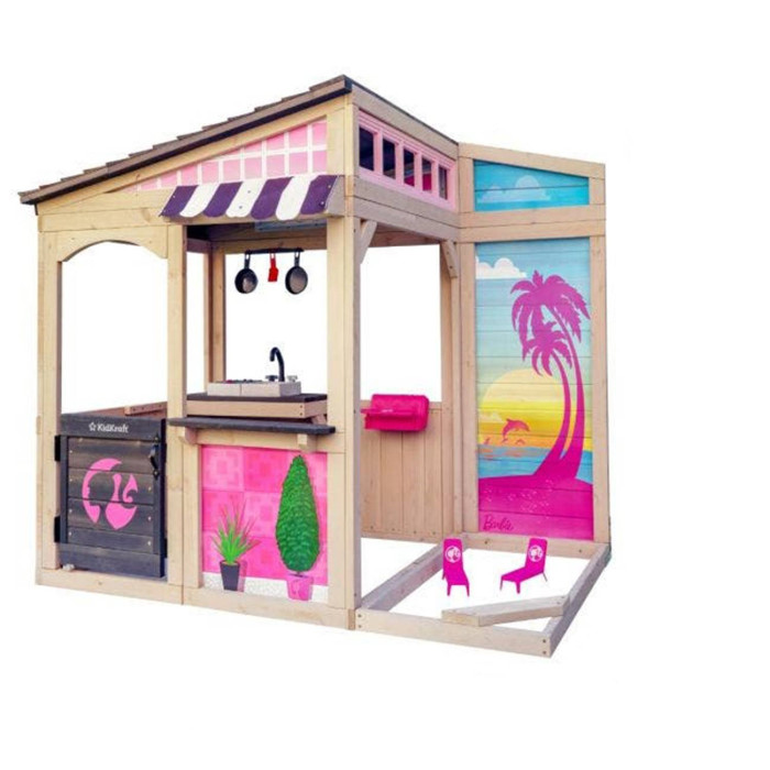

KidKraft Открытый уличный игровой домик-веранда для детей, с кухней и песочницей, Открытый уличный игровой домик-веранда для детей, с кухней и песочницей