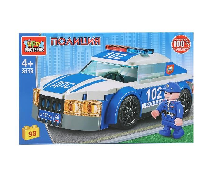 Конструктор Город мастеров Полицейская машина с фигуркой (98 деталей), Полицейская машина с фигуркой (98 деталей)
Конструктор Город мастеров Полицейская машина с фигуркой (98 деталей), Полицейская машина с фигуркой (98 деталей)