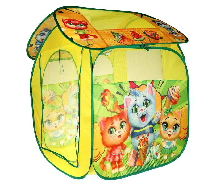 Игровые домики и палатки Играем вместе Палатка детская игровая коты 83х80х105 см