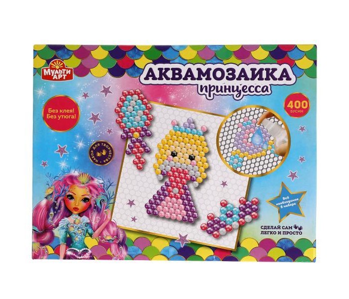 

Multiart Аквамозаика Принцесса 400 бусин, Аквамозаика Принцесса 400 бусин