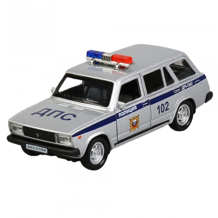 Технопарк Машина металлическая ВАЗ-2104 Жигули Полиция машина технопарк металл ваз 2106 жигули полиция 12 см двер багаж инерц синий