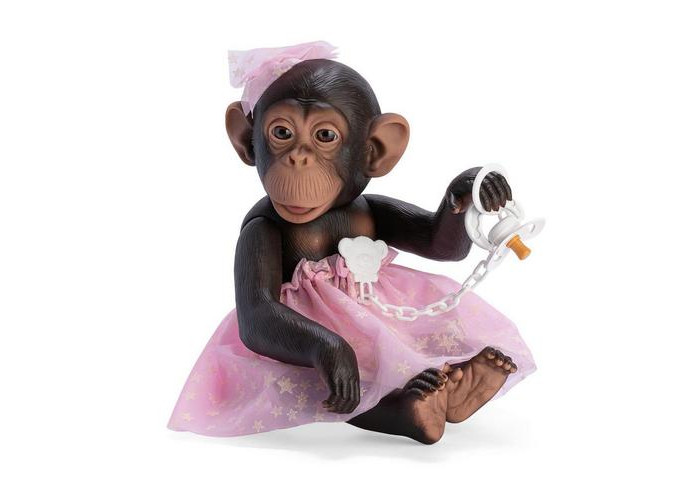 шимпанзе asi animales reborn лола в кружевном платьице 32 см 606250 Игровые фигурки ASI Шимпанзе Лола 32 см 606580