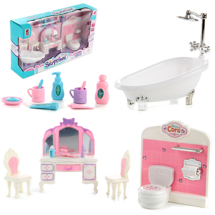 цена Кукольные домики и мебель Veld CO Мебель для кукол Ванная комната