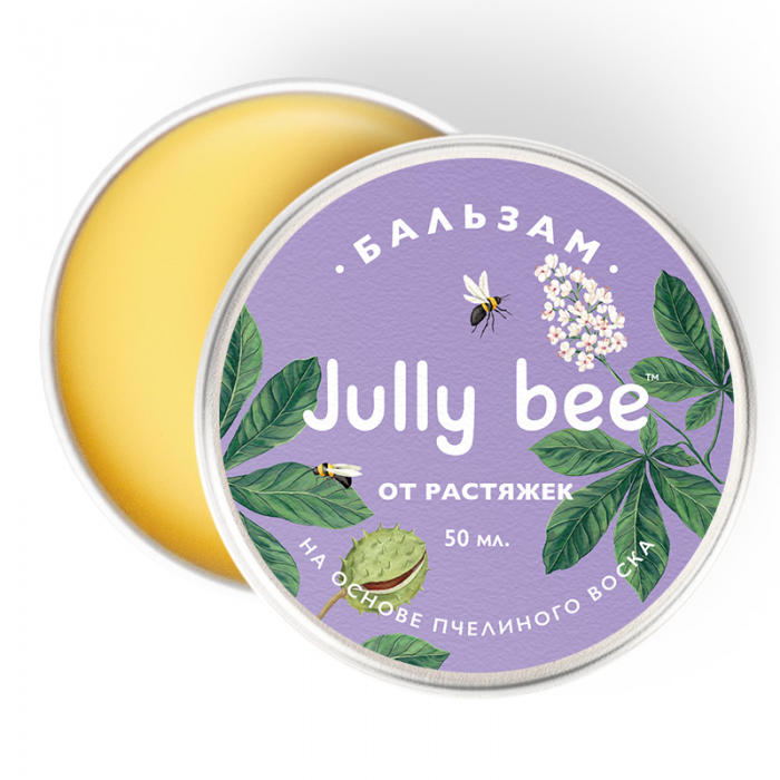 Jully bee Бальзам для тела от растяжек с растительным скваланом, натуральный, пчелиный воск 50 мл JB-8