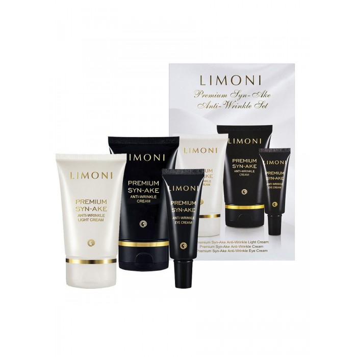 

Limoni Premium Syn-Ake Anti-Wrinkle Care Set Набор Cream 50 мл + Eye Cream 25 мл + Light Cream 50 мл, Premium Syn-Ake Anti-Wrinkle Care Set Набор Cream 50 мл + Eye Cream 25 мл + Light Cream 50 мл
