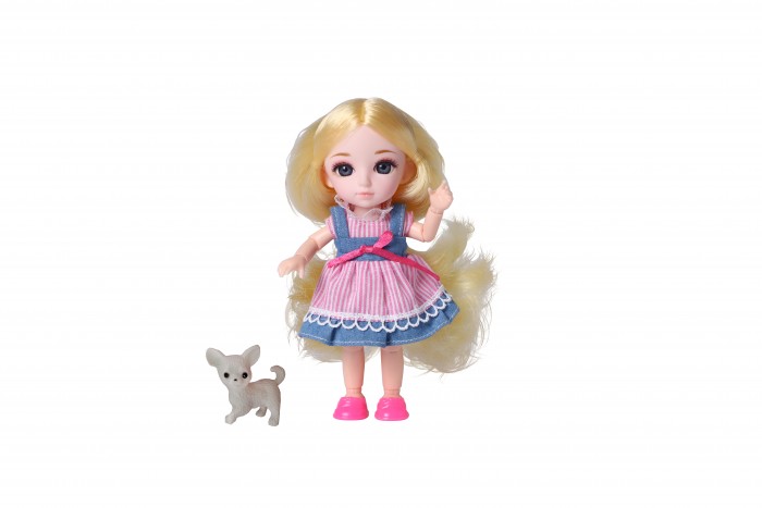 Funky Toys Кукла шарнирная Малышка Лили блондинка с собачкой 16 см FT72005 - фото 1