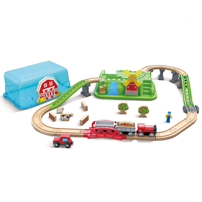 Hape Игровой набор Железная дорога Сельский поезд tooky toy игровой набор железная дорога поезд спасателей th683