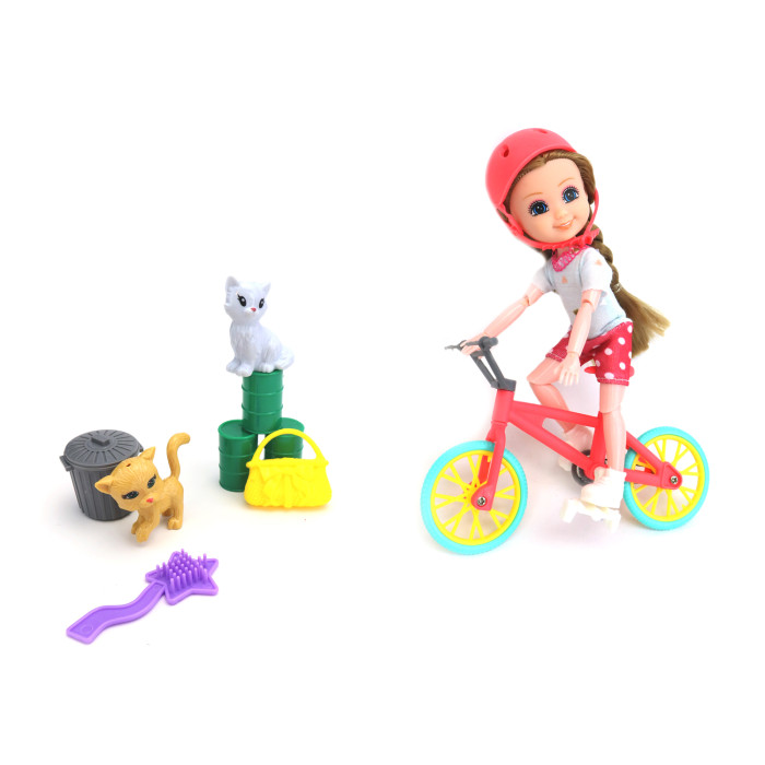 фото Nd play кукла с аксессуарами нина на прогулке на велосипеде 16 см