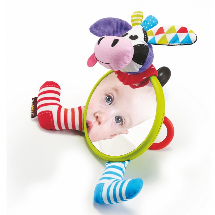 Подвесная игрушка Yookidoo Игрушка-зеркальце Коровка погремушка yookidoo коровка
