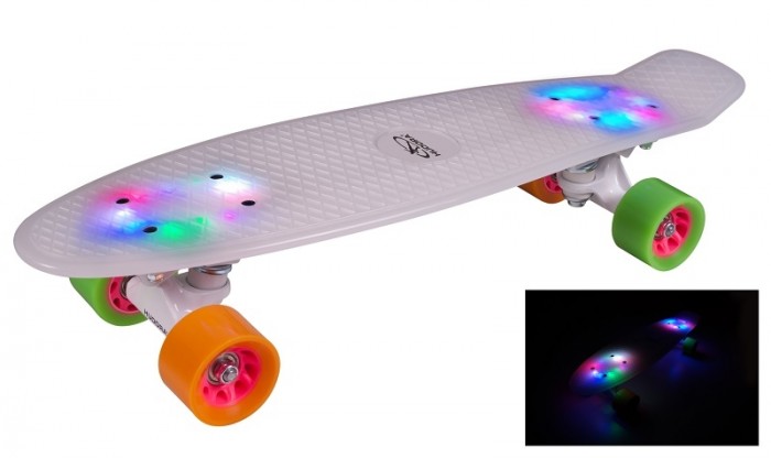 Скейтборды Hudora Скейтборд Retro с подсветкой скейтборды hudora скейтборд retro skate wonders