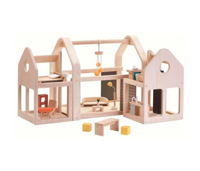 Кукольные домики и мебель Plan Toys Кукольный домик с мебелью кукольный домик sharktoys с мебелью и куклой фигуркой животного кухня