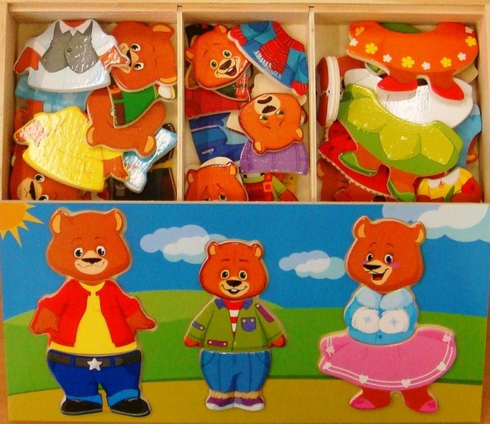 Деревянная игрушка Мир деревянных игрушек Три медведя Д164
