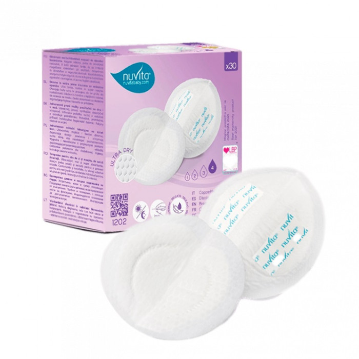 Гигиена для мамы Nuvita Одноразовые прокладки для груди 1202 Day and Night Time Breast Pads 30 шт.