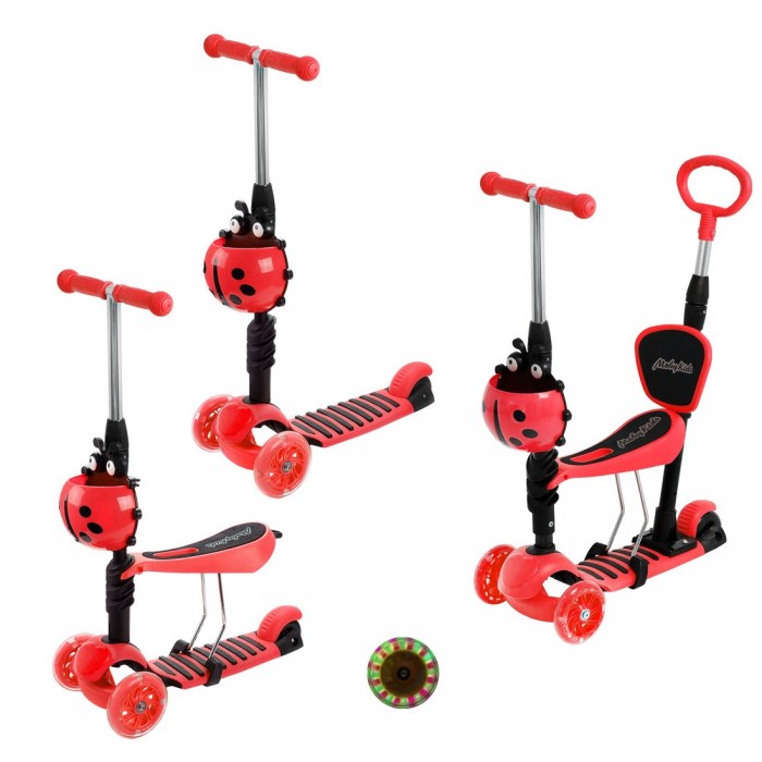 Moby kids самокат 3-колесный божья коровка. кол. божья коровка 3 в 1. самокат божья коровка 3 в 1. самокат божья коровка 3 в 1.