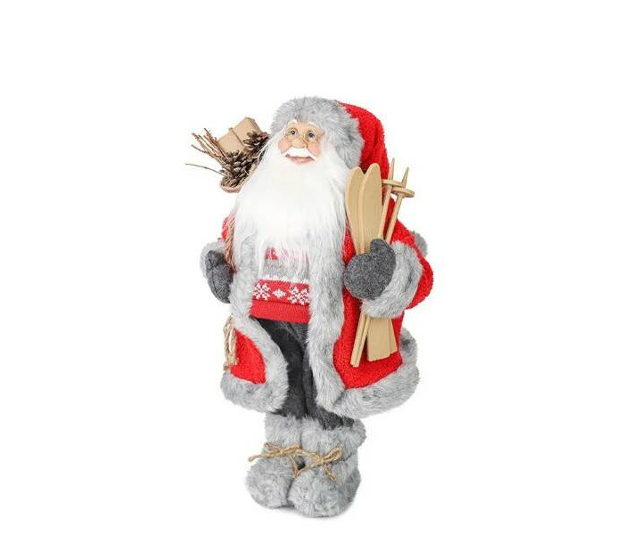 Maxitoys Дед Мороз в Красной Шубке с Лыжами и Подарками 30 см MT-21831-30