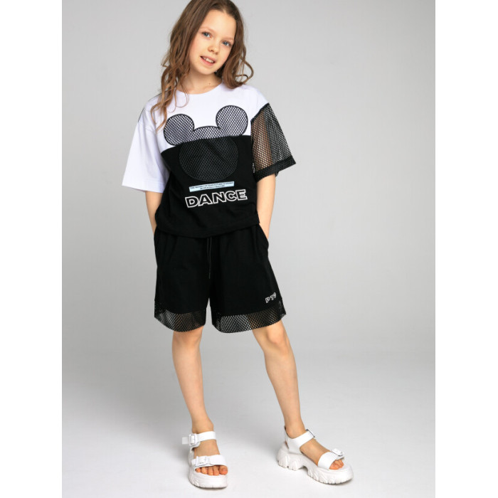 комплекты детской одежды playtoday комплект для девочек cherry baby girls футболка шорты Комплекты детской одежды Playtoday Комплект для девочек Joyfull play tween girls (футболка, шорты) 12321039