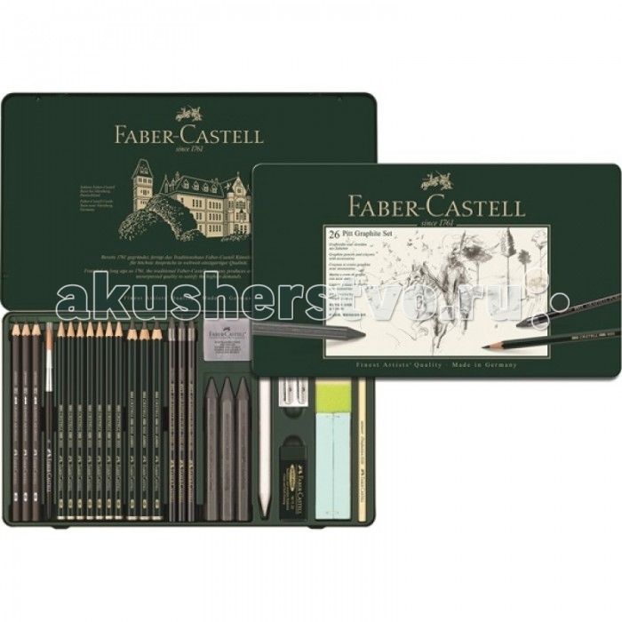 

Faber-Castell Специальный набор Pitt Monochrome 26 предметов в металлической коробке, Специальный набор Pitt Monochrome 26 предметов в металлической коробке
