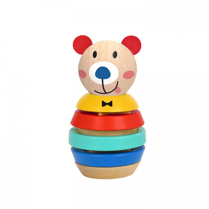 Деревянные игрушки Tooky Toy Пирамидка Мишка-формы деревянные игрушки tooky toy игра учим цвета счет и формы