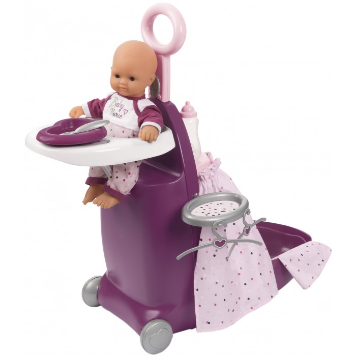 фото Smoby baby nurse набор для кормления и купания пупса в чемодане