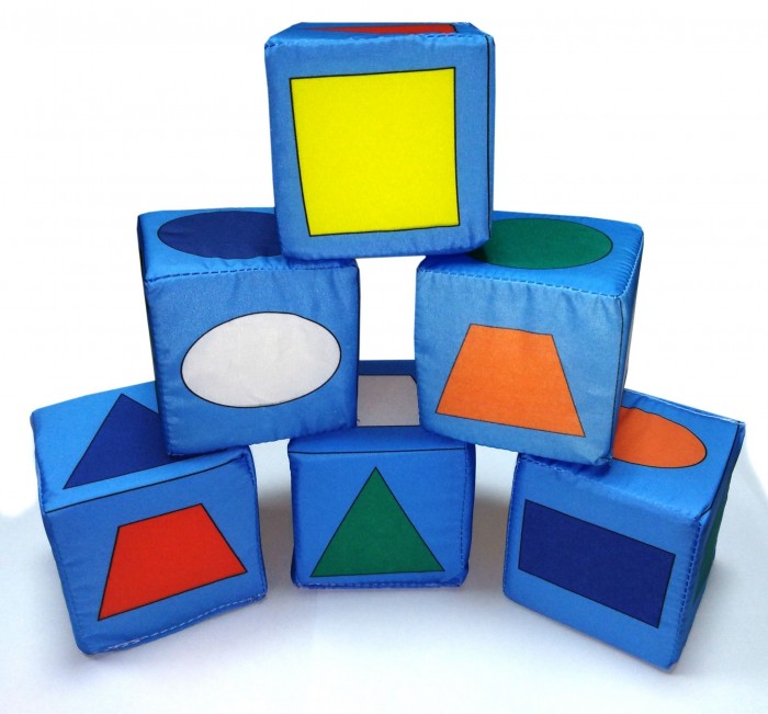фото Развивающая игрушка учитель набор кубиков цвет и форма 6 шт.