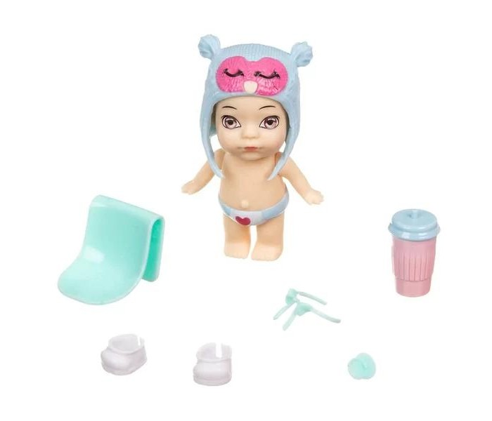 Bondibon Игровой набор OLY Кукла в бутылочке шапочке-ушанке с животным и аксессуарами ВВ3856