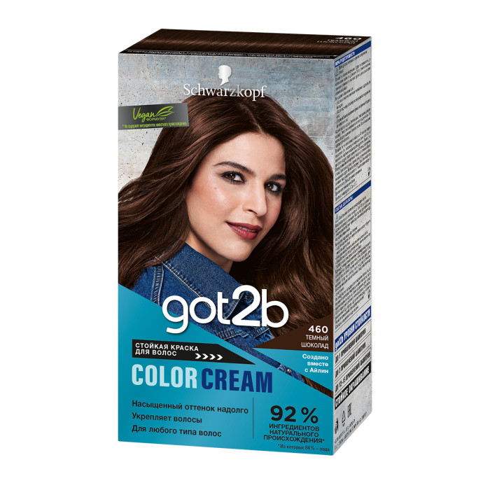 фото Got2b стойкая краска для волос color cream 460 темный шоколад 142 мл