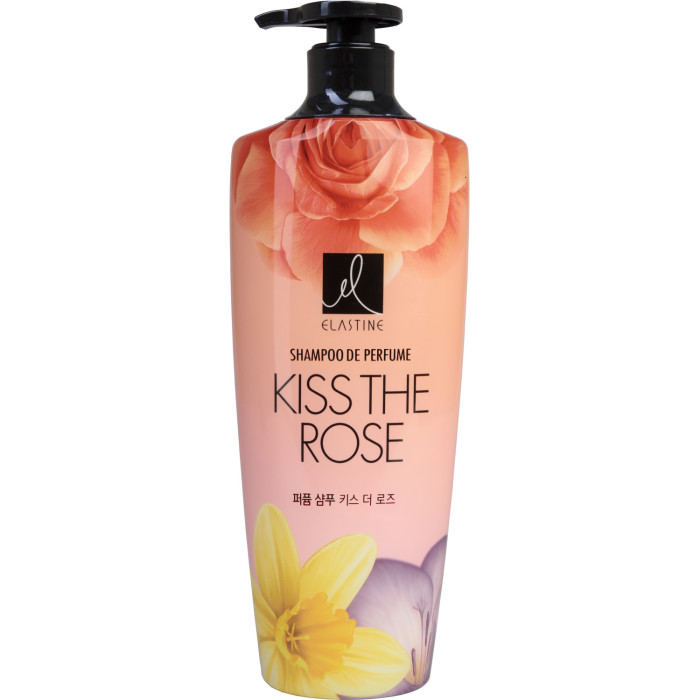 цена Косметика для мамы Elastine Парфюмированный шампунь для всех типов волос Perfume Kiss the rose 600 мл