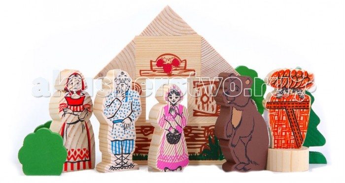 Деревянная игрушка Томик Конструктор Сказки: Маша и медведь деревянная игрушка для малышей томик игрушки