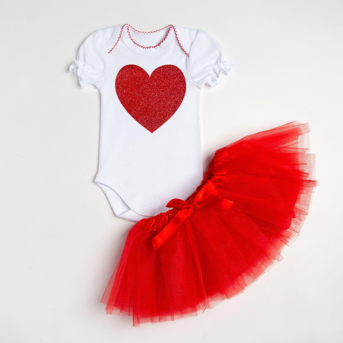 Комплекты детской одежды Крошка Я Комплект Сердце (боди и юбка)