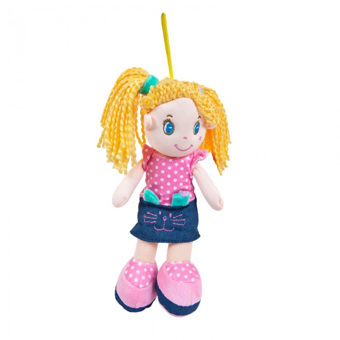 цена Мягкие игрушки ABtoys Кукла блондинка в джинсовой юбочке 20 см