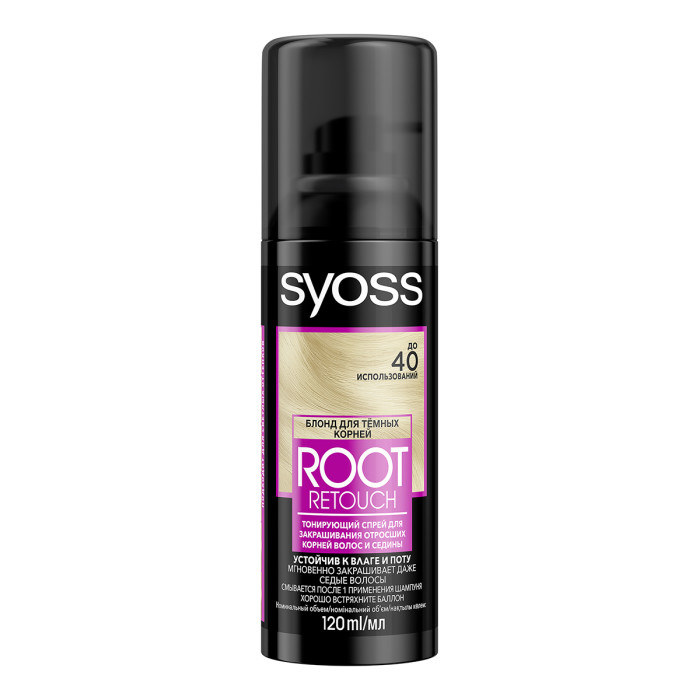 

Syoss Root Retouch Тонирующий спрей Блонд для тёмных корней 120 мл, Root Retouch Тонирующий спрей Блонд для тёмных корней 120 мл