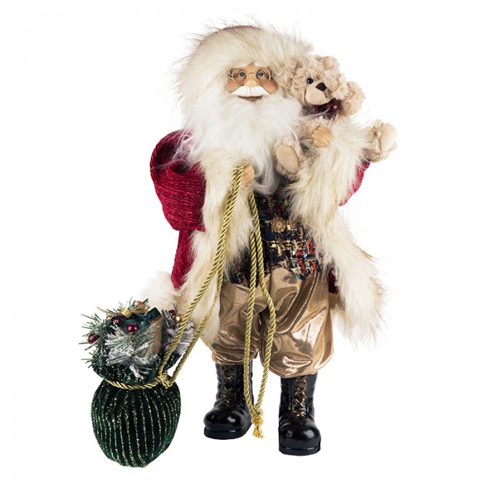 Новогодние украшения Maxitoys Дед Мороз с зеленым мешком 32 см