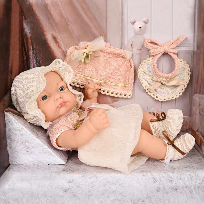 Куклы и одежда для кукол Pituso Набор Пупс в чепчике с аксессуарами 25 см