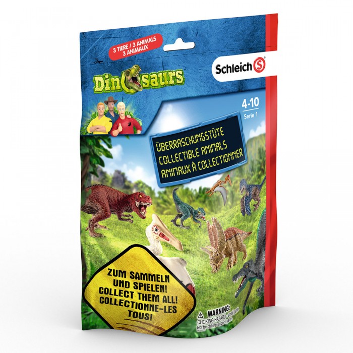 Игровые фигурки, Schleich Пакетик-сюрприз с тремя фигурками Dinosaurs  - купить