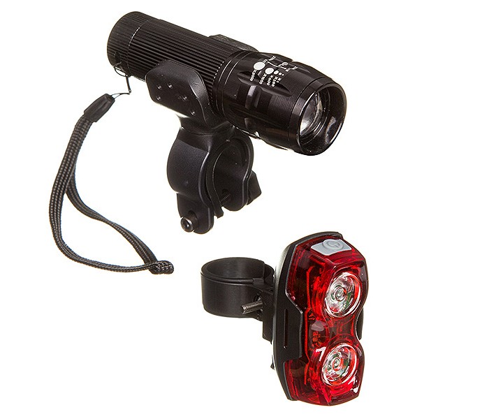 STG Комплект фонарей: передний FL1203 и задний TL5424 комплект велосипедных фонарей dream bike передний задний звонок